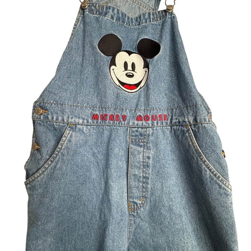 Vintage Disney Catalog Embroidered Mickey Mouse Denim Overalls Women’s Large - Picture 4 of 14